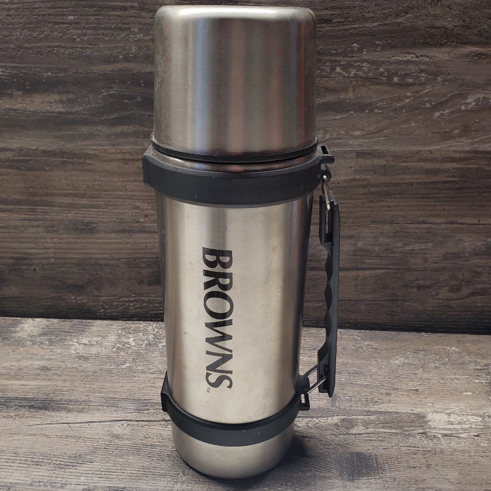 Cleveland Browns Thermos Stainless Steel Vacuum Bottle, 1 Liter Hot Cold NFL
